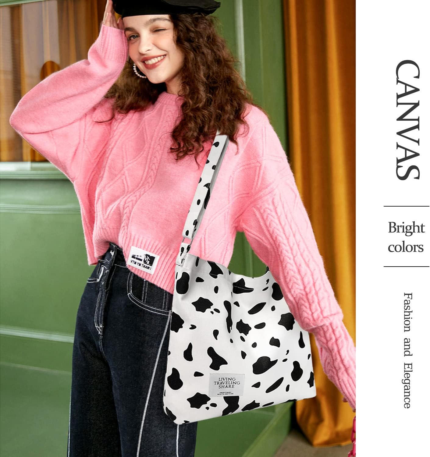 Canvas Tote Bag with External Pocket Design, Stylish Appearance, Adjustable Shoulder Strap