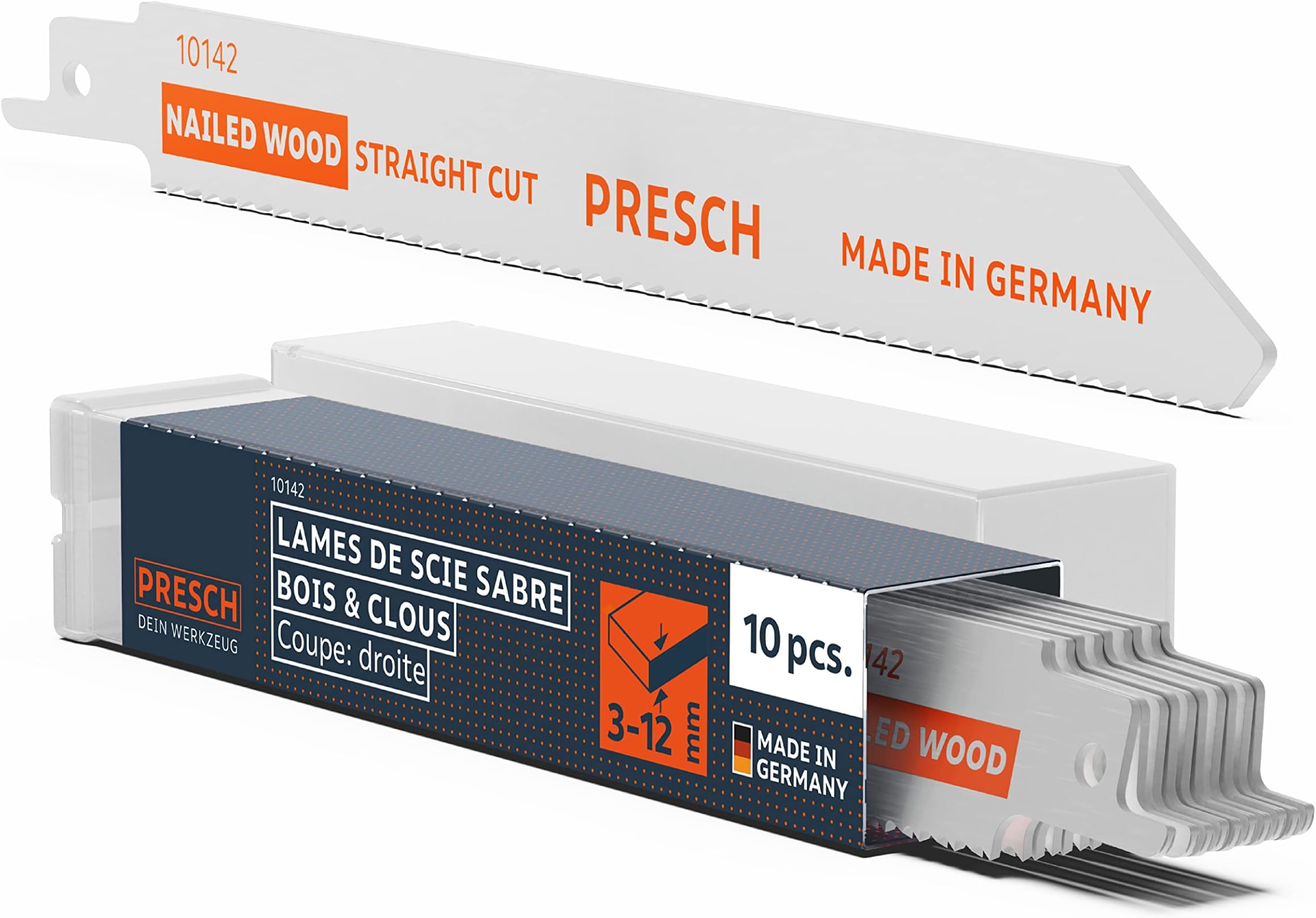 Presch Lames de scie sabre pour bois vert et branches 210mm 10 pièces — free download