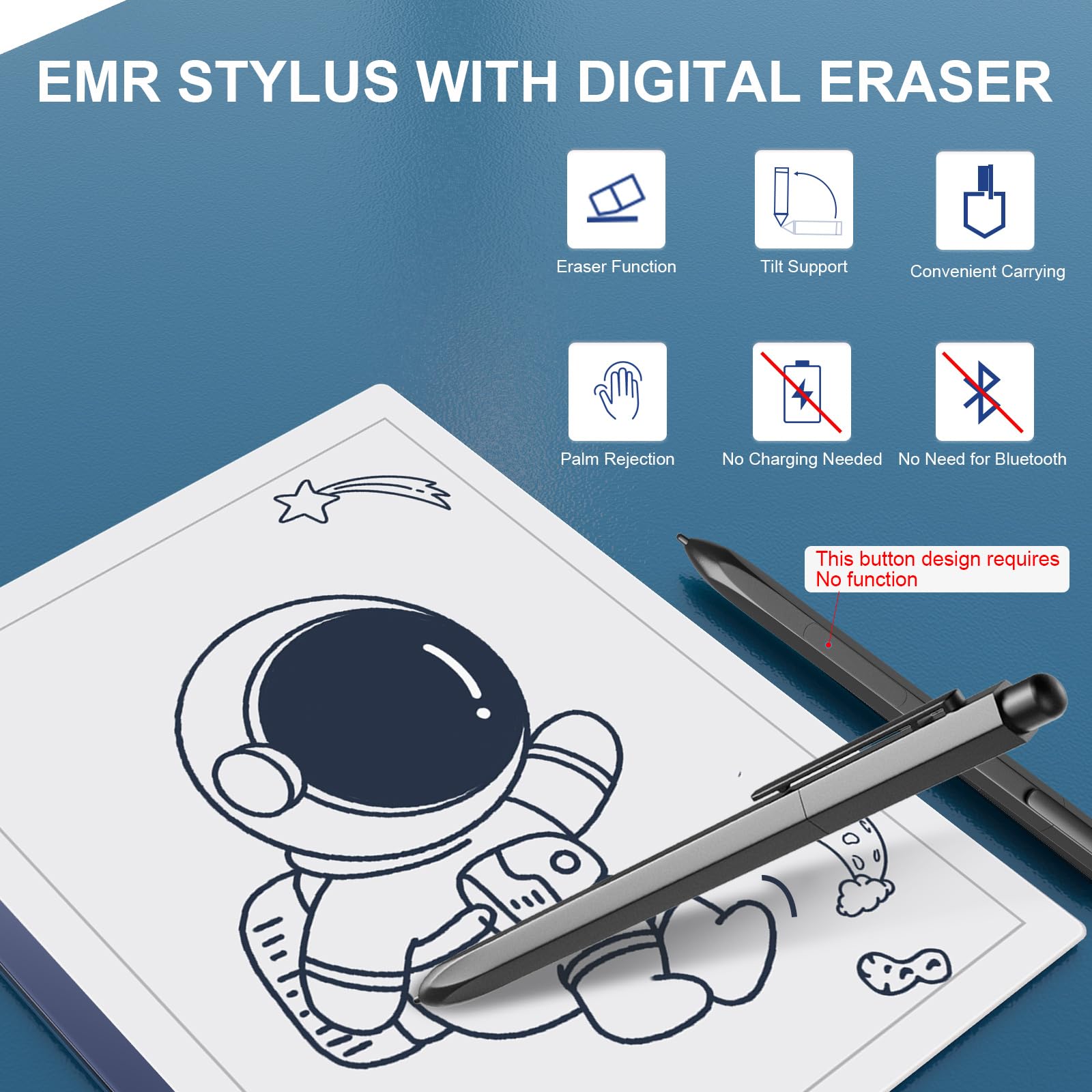VOVIPO EMR Stylet pour Remarkable 2 avec Gomme, Stylo de Rechange pour