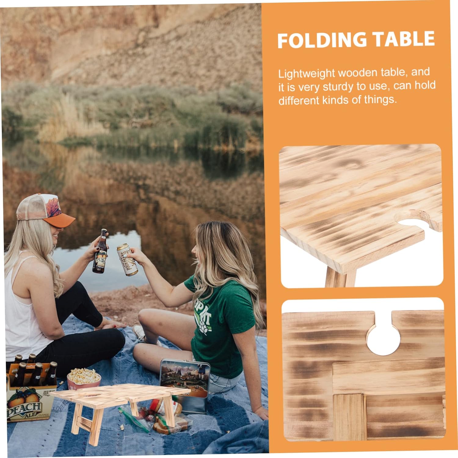 BESPORTBLE Outdoor Camping Table Folding and Portable for Picnic Beach Gathering Party