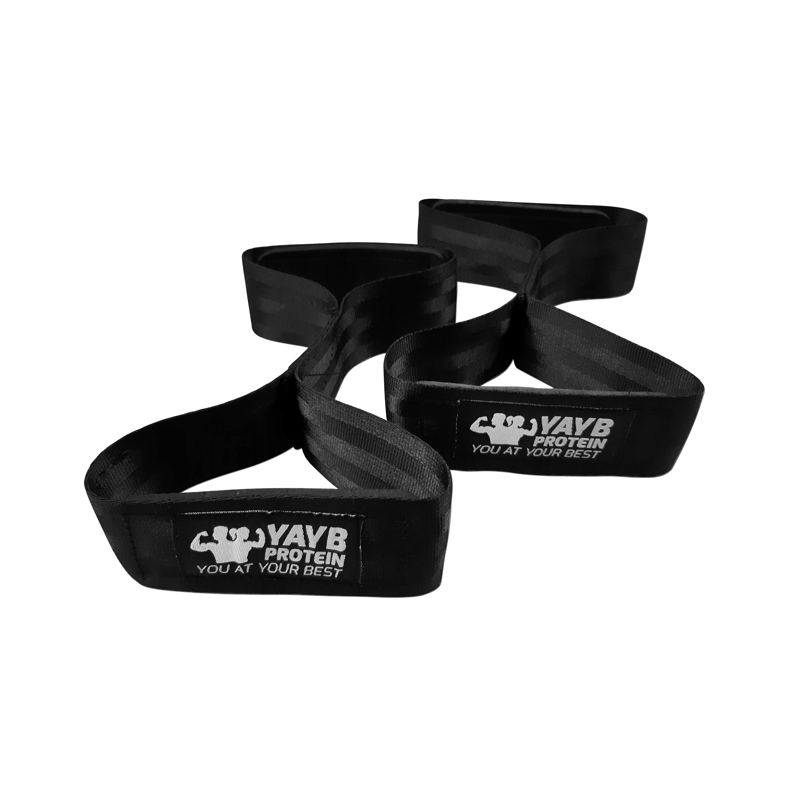 YAYB High Impact Figure 8 Deadlift Straps – Made With Seat Belt Material, Weight lifting straps, Powerlifting, Bodybuilding (Large)