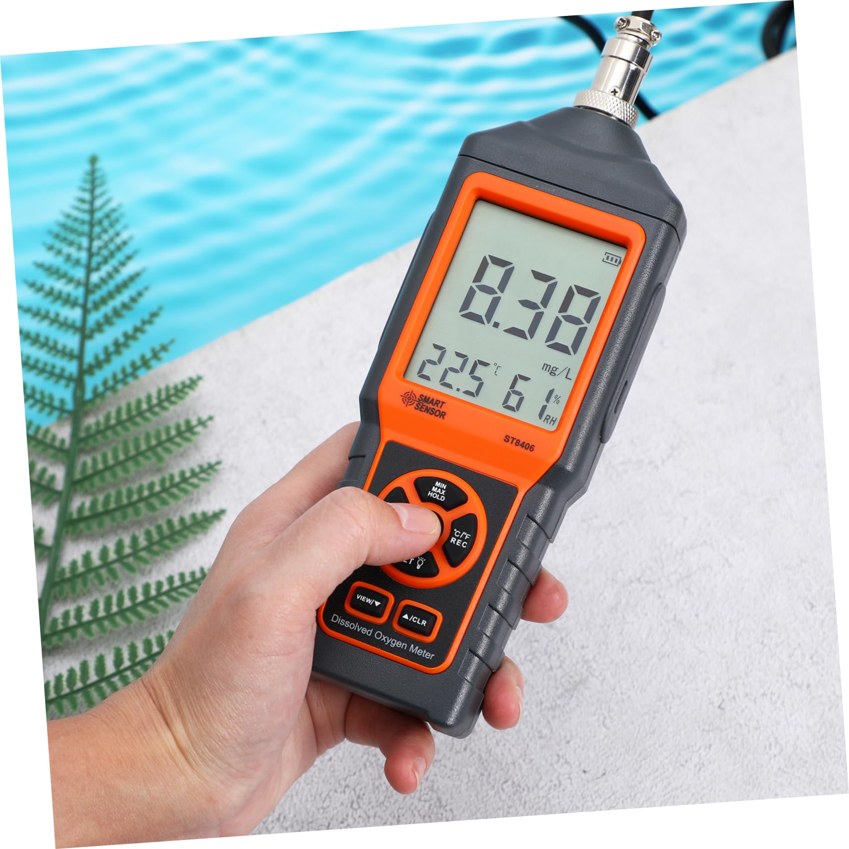 ifundom Sauerstoffmessgerät Für Teichwasser Aquarien Und Aquakultur Kompaktes Und Tragbares Wassertest LCD-Display Für Präzise Messwerte