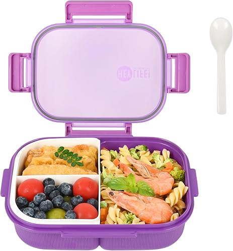 Lonchera Bento con compartimentos extraíbles para adultos y niños, lonchera a prueba de fugas de 33.8 fl oz con utensilios, sin BPA, apta para