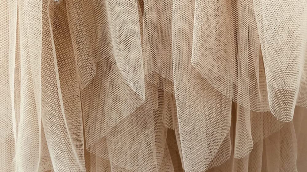 Topmaker Backless A-line Lace Back Flower Girl Dress (6-12 Month, Sleeve-Champagne)