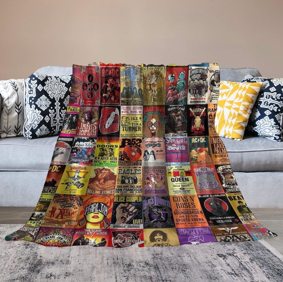 Miniatura 3 de Manta de franela súper suave, acogedora y ligera con collage de rocas, para decoración del hogar, perfecta para niños y adultos, 50 x 40 pulgadas