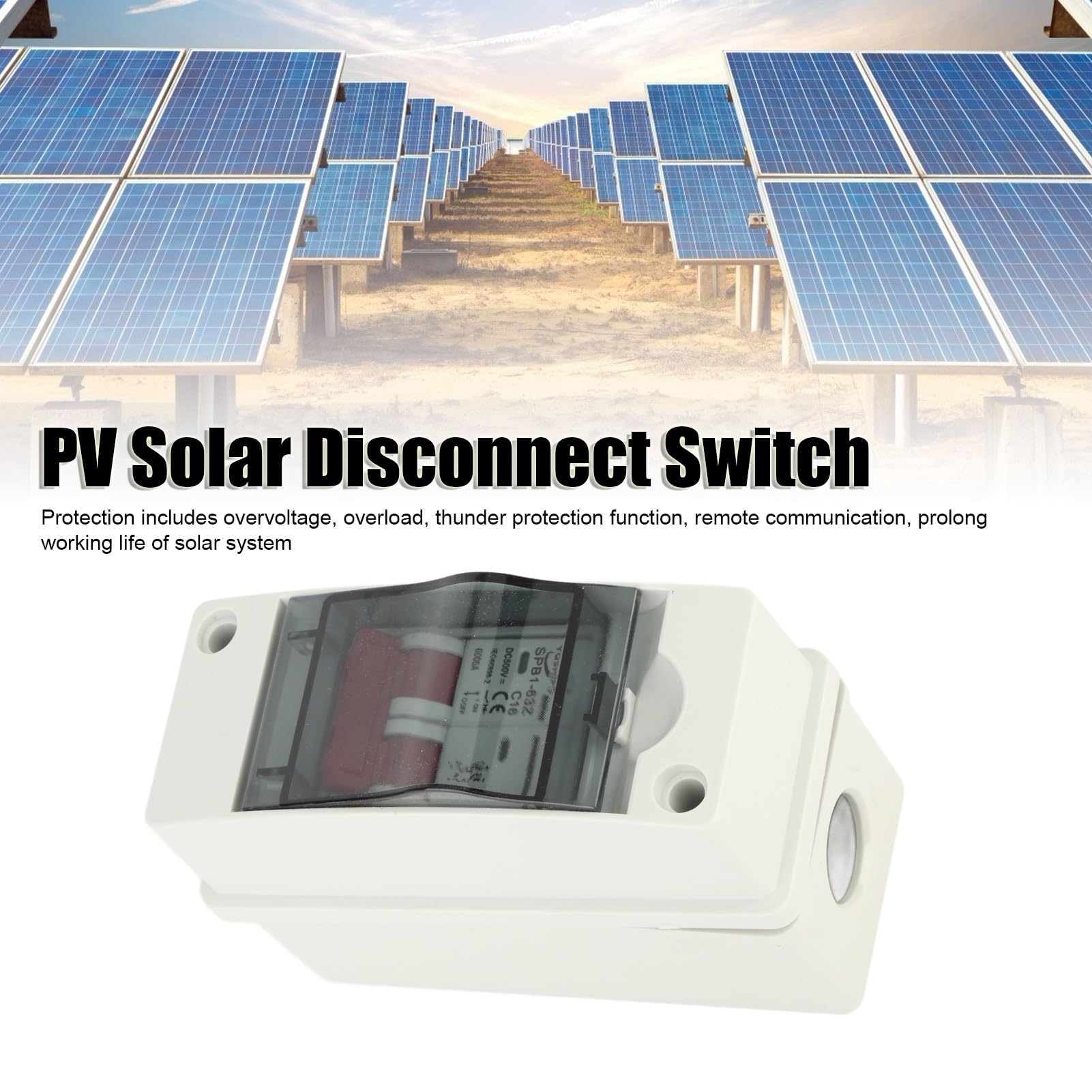 Sonew Sezionatore Solare Fotovoltaico, Isolatore di Circuito Fotovoltaico Impermeabile IP65, Scatola Interruttori per, DC 500V, Protettore di Circuito DC in Miniatura per