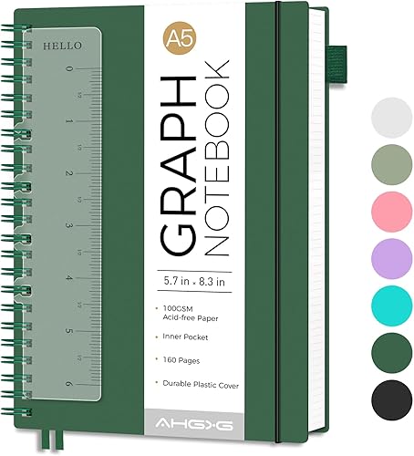 Vista 78 de AHGXG Diario de puntos y viñetas – Cuaderno de espiral de cuadrícula de puntos de 8.5 x 11 pulgadas, cuaderno de puntos grande A4, papel grueso