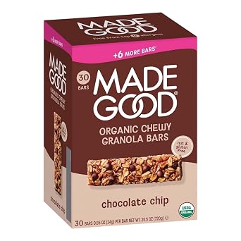 Madegoods Chocolate Chip Granola Bars, 0.85 Oz, Family Pack of 30- Nut-Free, Peanut-Free, Non-GMO...