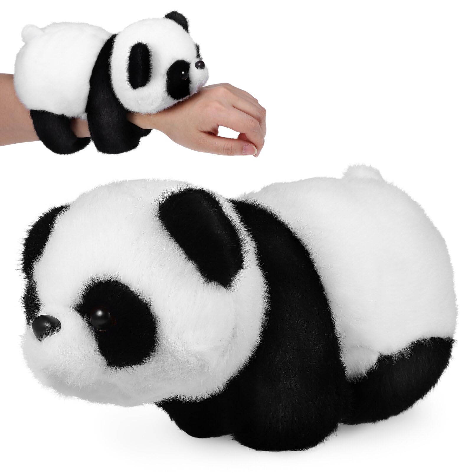 TOYANDONA Animal Slap Bracelet, 1pcs Panda Slap Bracelet Stuffed Animal Plush Slap Bracelet Hugger Panda Wristband for Kids Birthday Jungle Party Favors