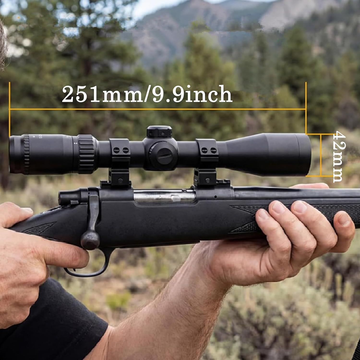 2-7x42 Long Eye Relief Scope Red llluminate Rangefinder Reticle 30mm Tube Diameter Fits Mosin Nagant 1891/30 M39 M44