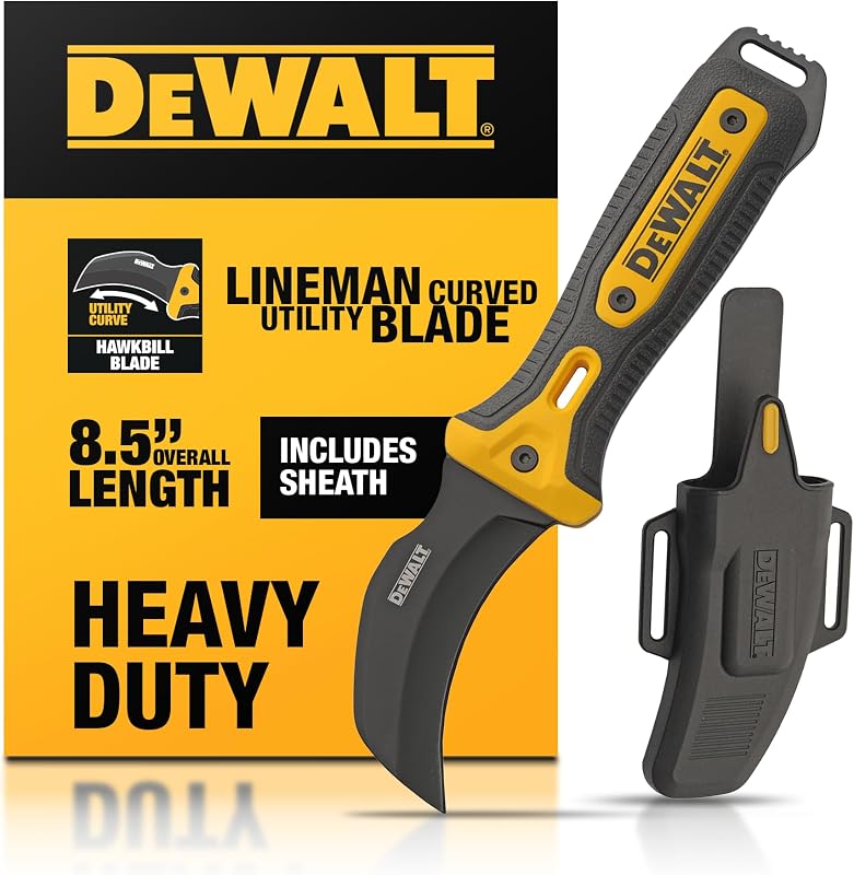 Hawkbill Line Knife – Fixed Blade Cable Stripping Knife for Electrical Work & Utility Cutting for Electricians
