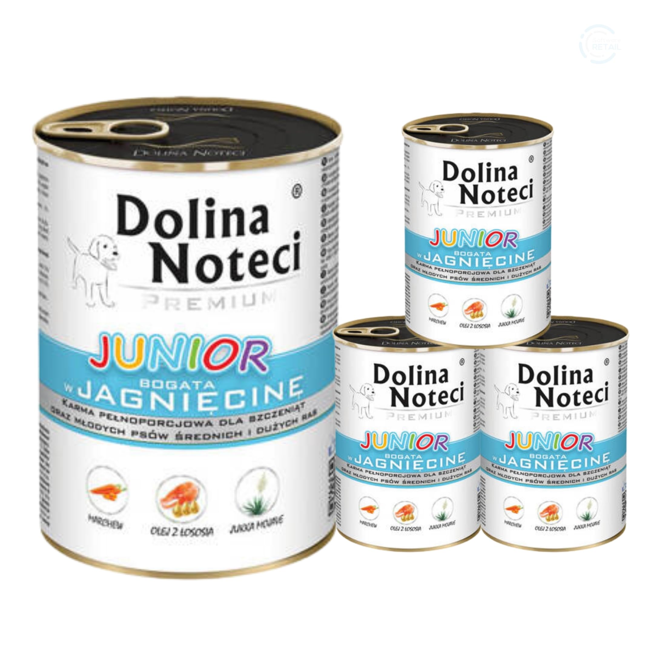 Dolina Noteci Premium Give Your Puppy the Best Start with Junior Wet Dog Food Loaded with Nutrients, Essential Proteins & Pure Natural Goodness! (Lamb, 4x400g) — image 1