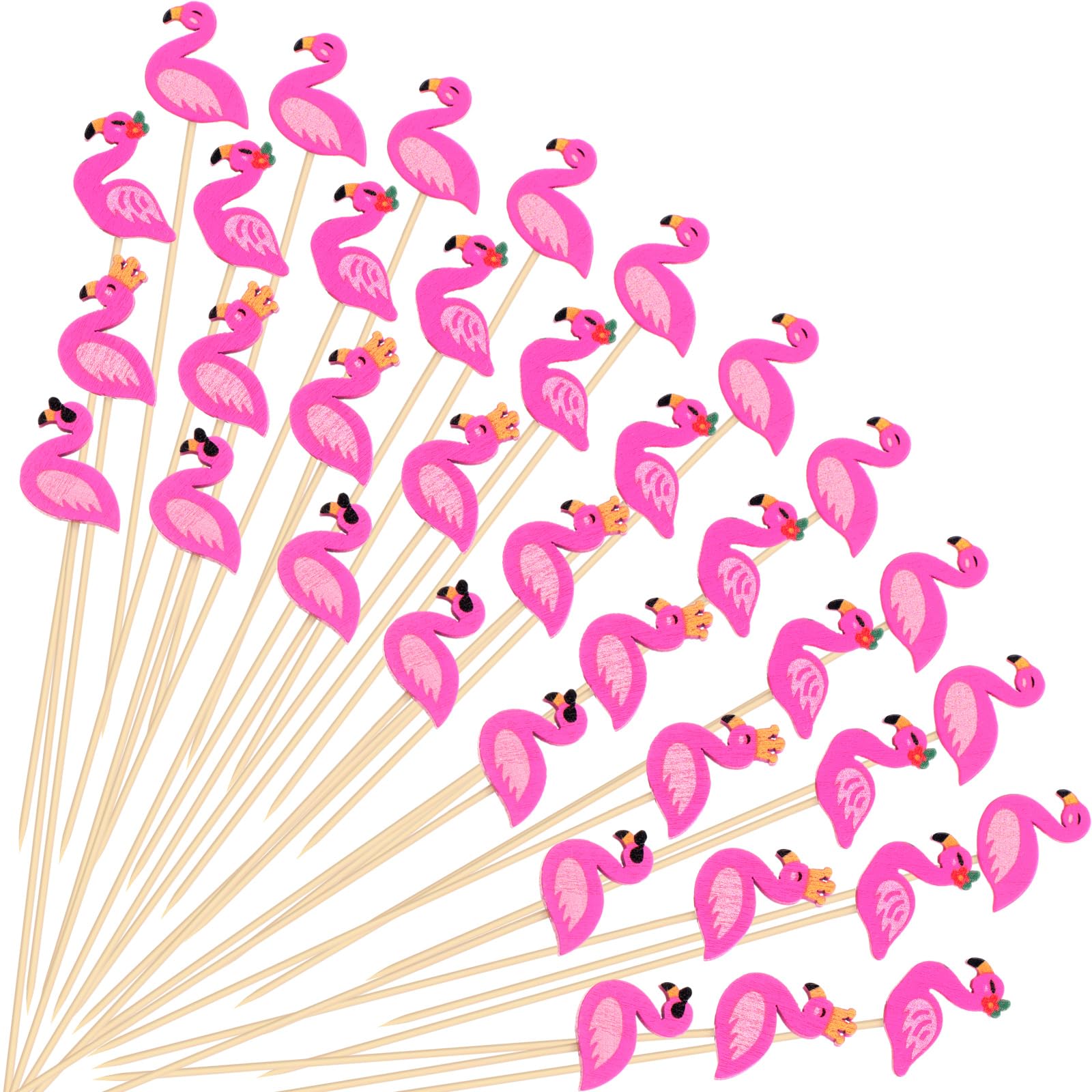 400 Pcs Cocktail Picks Flamingo toothpicks Summer Tropical Hawaiian Flamingo Party Decorations for Cocktail Skewers Sticks Appetizers Food Fruit Drinks Holiday Party Supplies