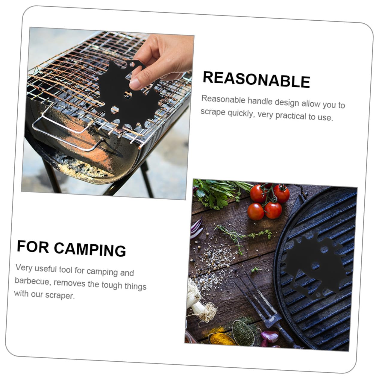 BESTonZON 5 Set Raschietto Per Grill Inossidabile Utensile Per Pulizia Barbecue Resistente Corrosione E Facile Per Sagomate 2 Pezzi*5