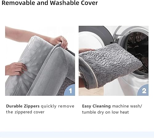 Miniatura 4 de Cama ortopédica para perros grandes  Sofá cama de espuma viscoelástica para mascotas con funda lavable, cama gruesa para perros con cojín para