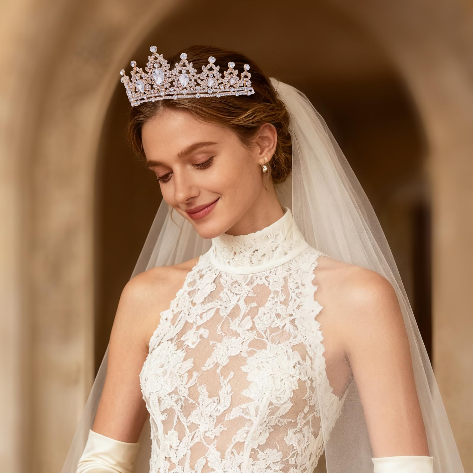 Princess Tiara and Crown for Women Wedding Tiaras for Bridal girls Tiaras and Crystal Crowns Rhinestone Headband Metal Hair Accessories for Costume Birthday Party Prom Gifts