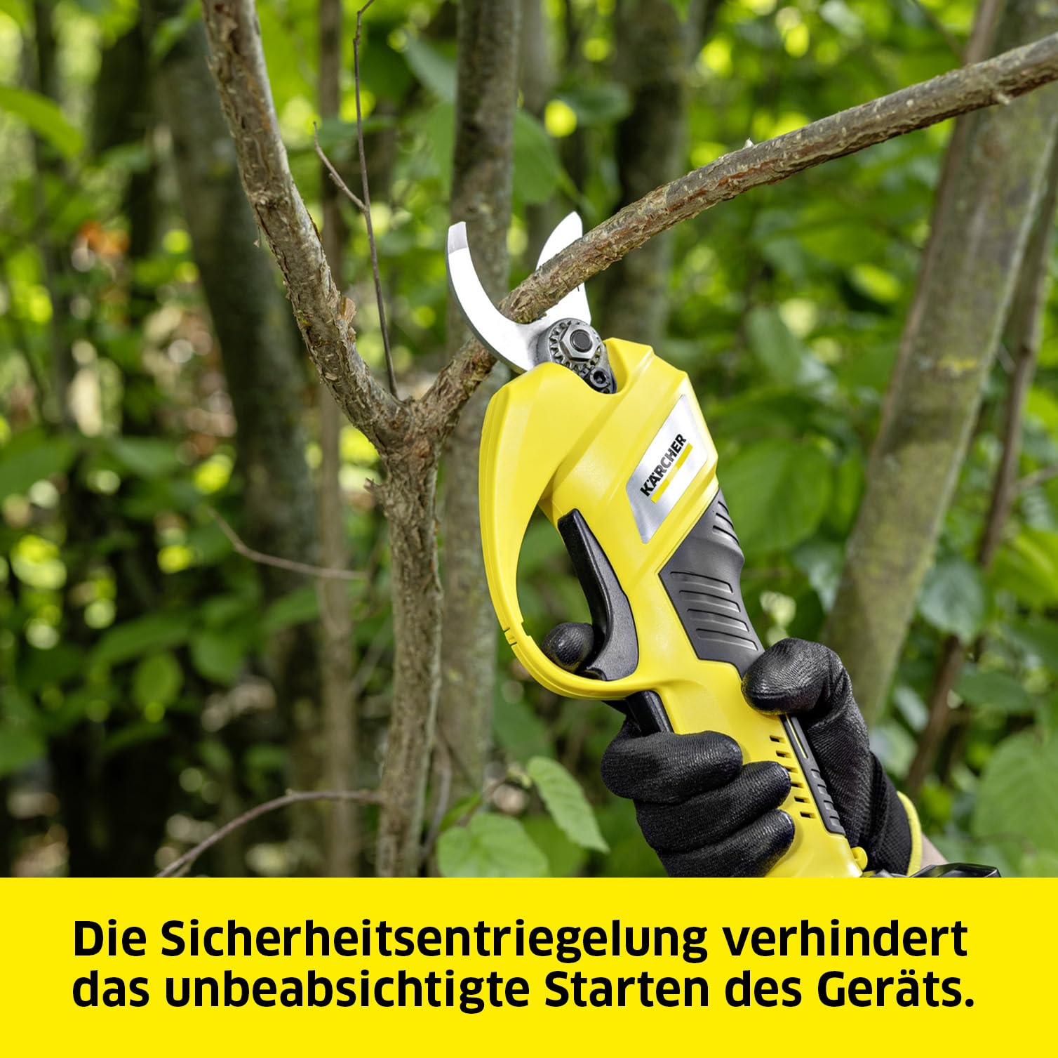 Kärcher Akku-Astschere TLO 2-18, Bürstenmotor, Bypassklinge, Schnittstärke: bis zu 2,5 cm, bis zu 1.400 Schnitte je Akkuladung, verwendbar mit dem Kärcher 18 V Akku, ohne Akku und Ladegerät