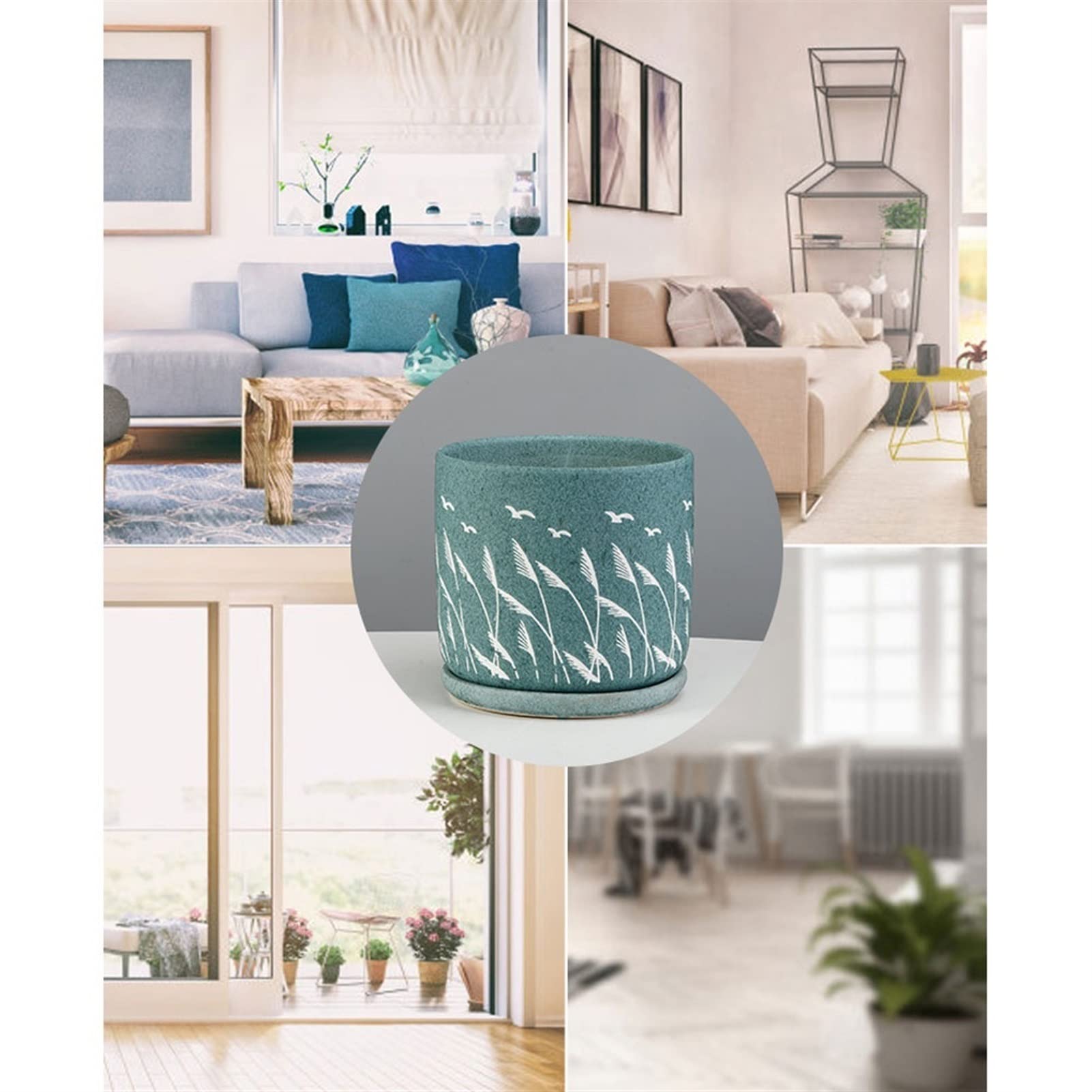 Doniczka ceramiczna duża doniczka cylindryczna z otworem drenażowym nowoczesna ogrodowa ceramiczna okrągła miska do dekoracji domu ogrodu patio 175 cm,