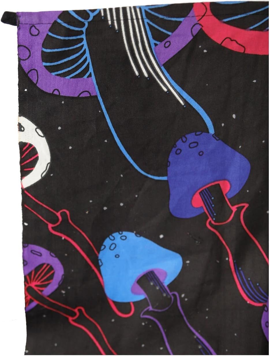 Sunshine Joy 3D Magic Mushroom Spiral Tapestry Wall Art Beach Sheet Huge 60x90 Inches - Glow In The Dark