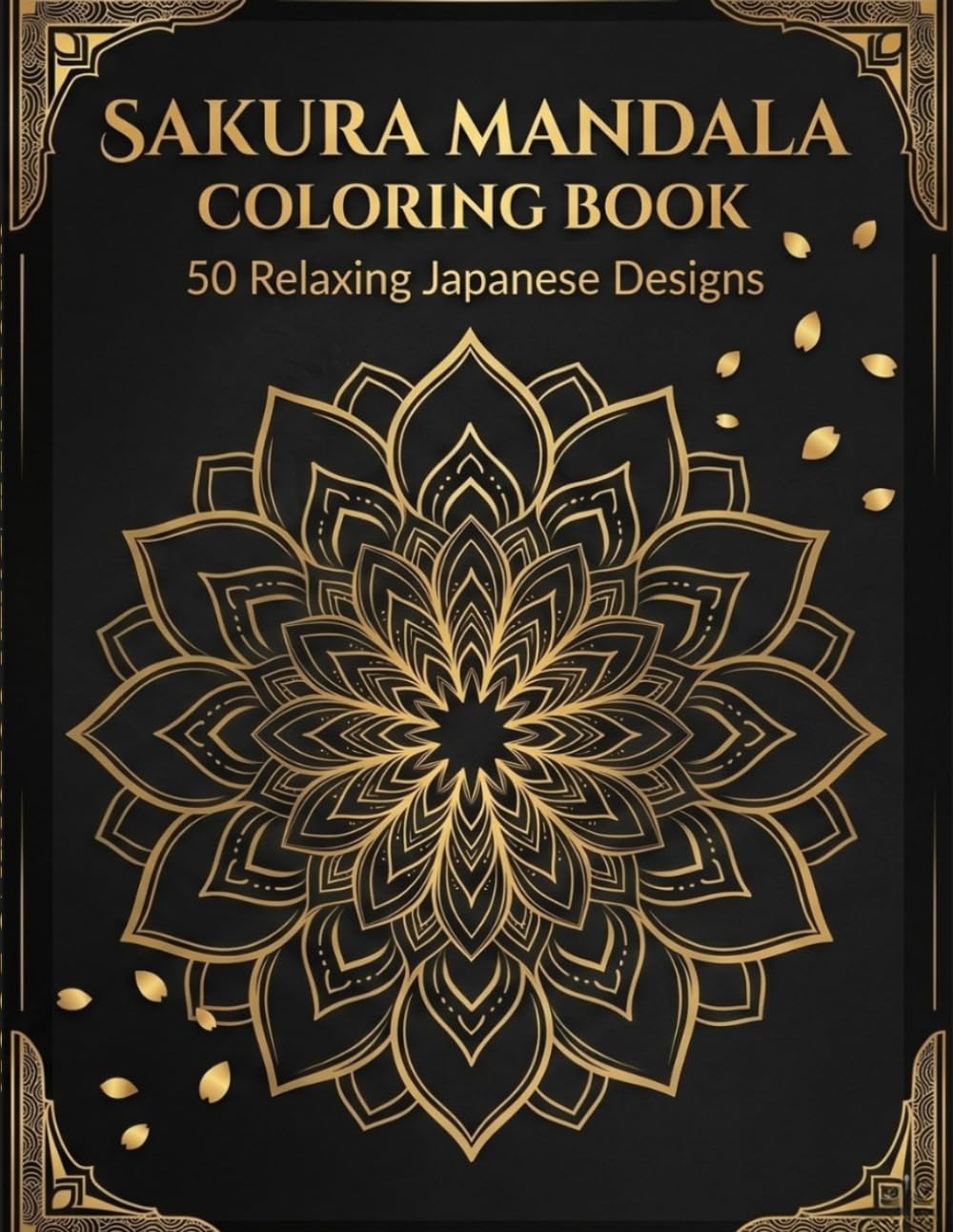 Japanese Sakura Mandala Coloring Book: 50 Beautiful Cherry Blossom Designs for Adults, Stress Relief, Relaxation and Mindfulness