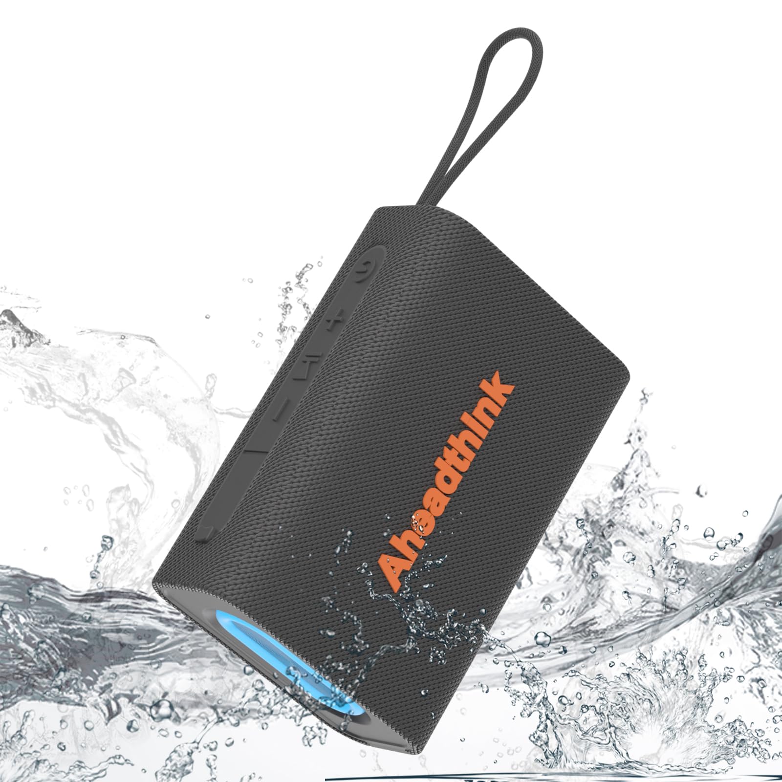Aheadthink Bluetooth Speaker, Portable Wireless, IPX5 Waterproof, Bluetooth 5, RGB Color Lights, Loud Stereo Sound, Bass, TWS Pairing, for Party, Home, Outdoor, Traveling