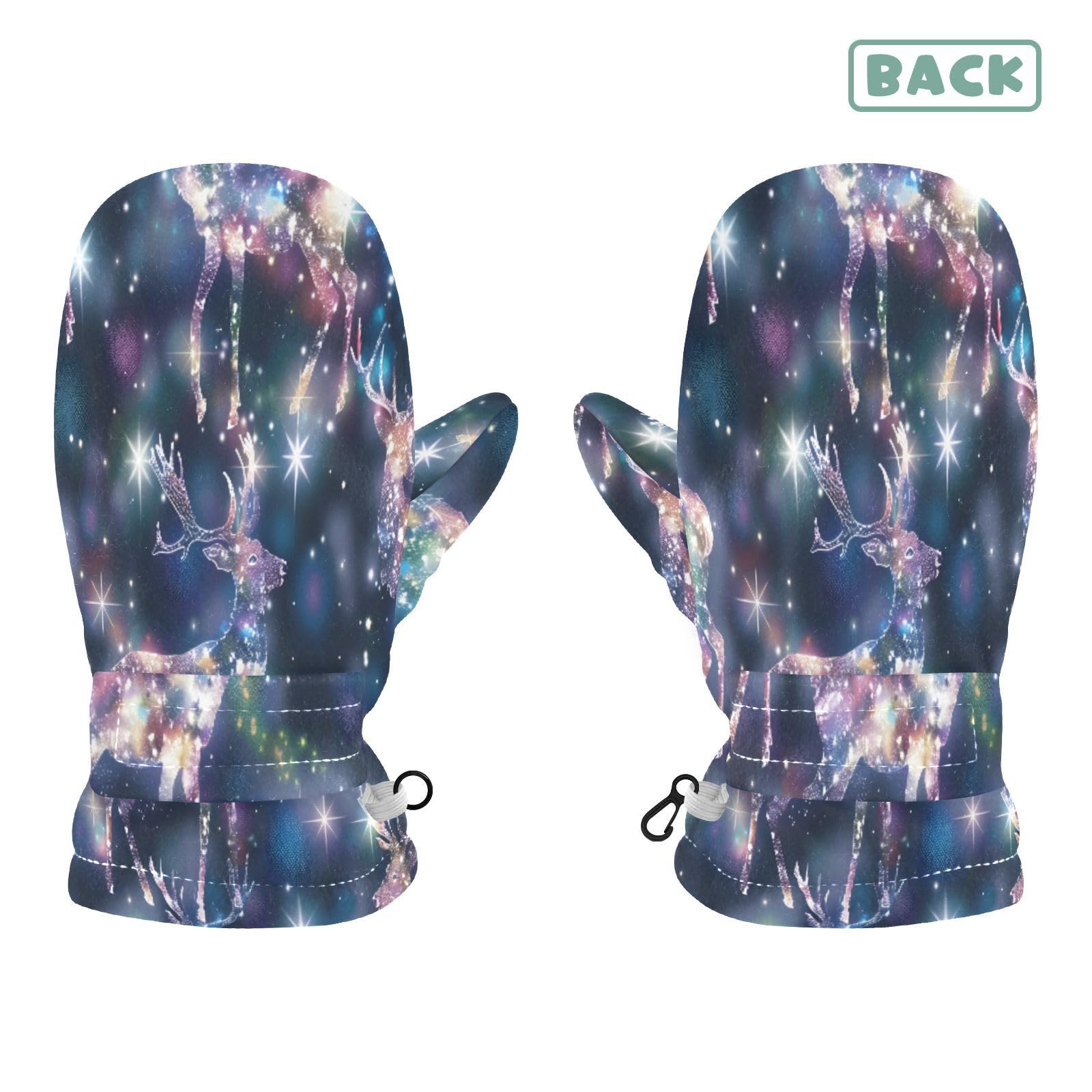 Kid's Winter Gloves Children Warm Gloves Bright Elk for Boys Girl Age 4-6 Years