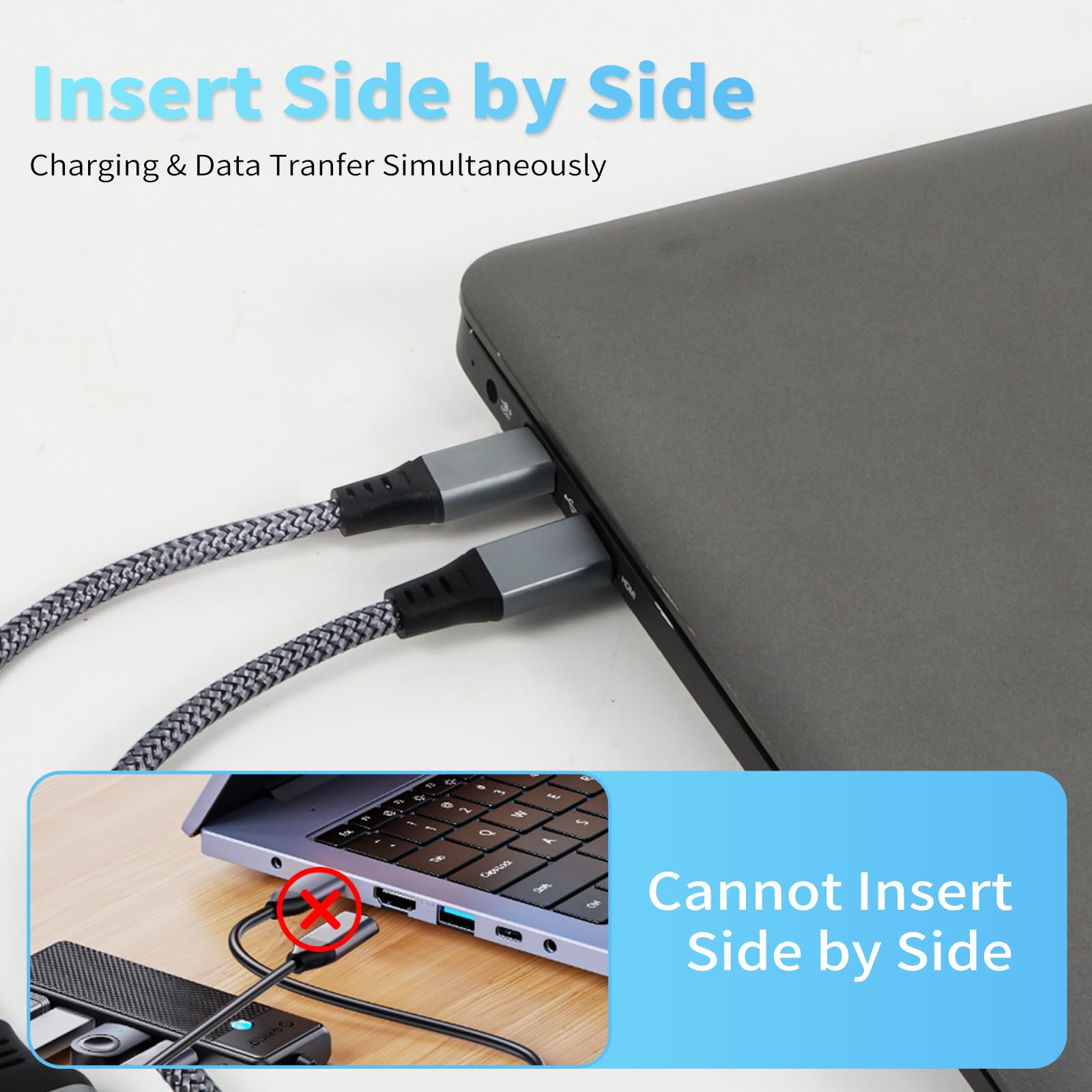 Adattatore USB C a USB 3.0 [2 Pezzi] - Cavo OTG Tipo C Maschio a Femmina Compatibile Con Galaxy S24, iPhone 16 Pro/15 Pro Max, iPad Pro, Huawei P30, Google Pixel 3XL