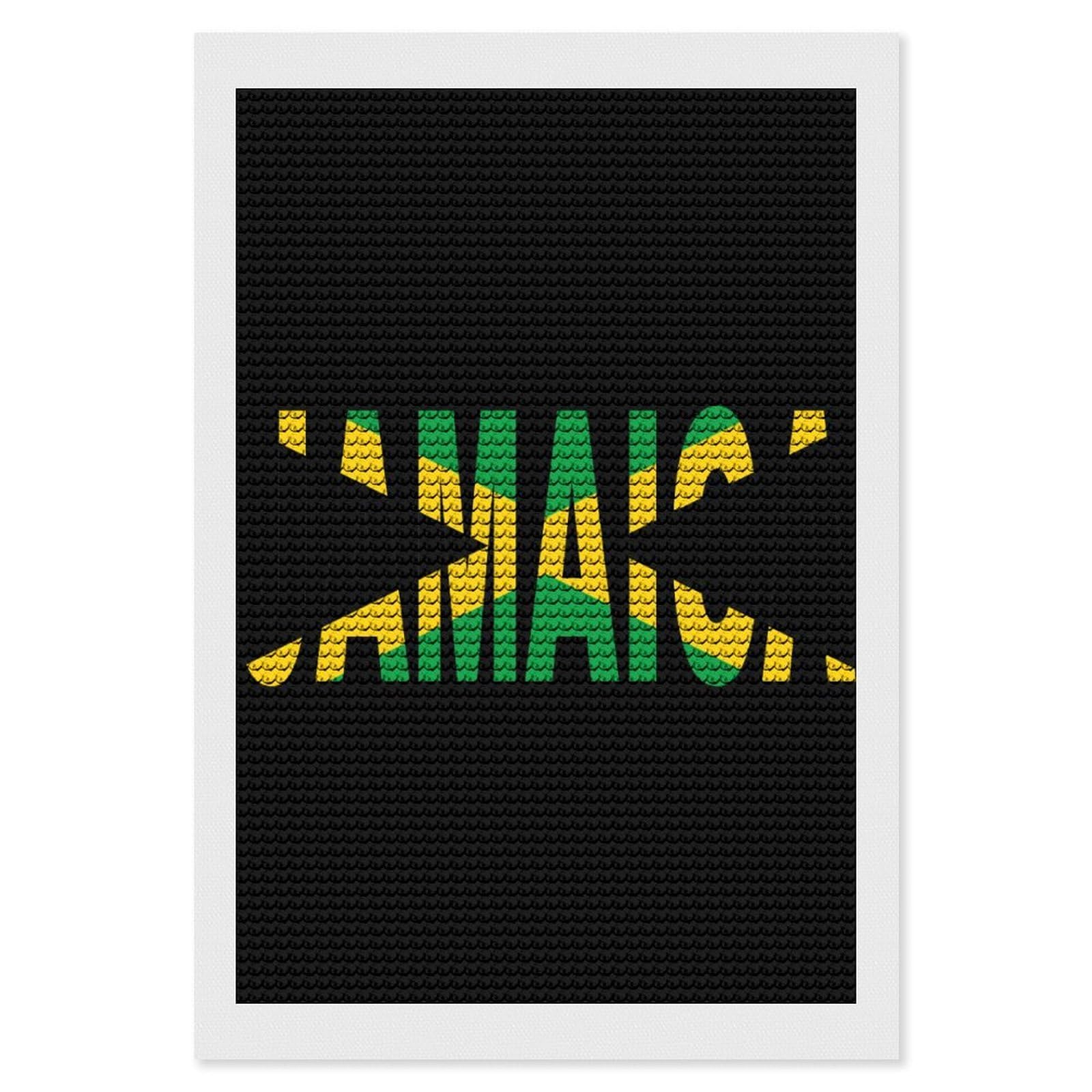 Nclqvjxzkhw Style Jamaican Flag Diamond Art Painting For Adult Round Diamonds Pictures Arts Crafts Home Wall Decor 8"X12"