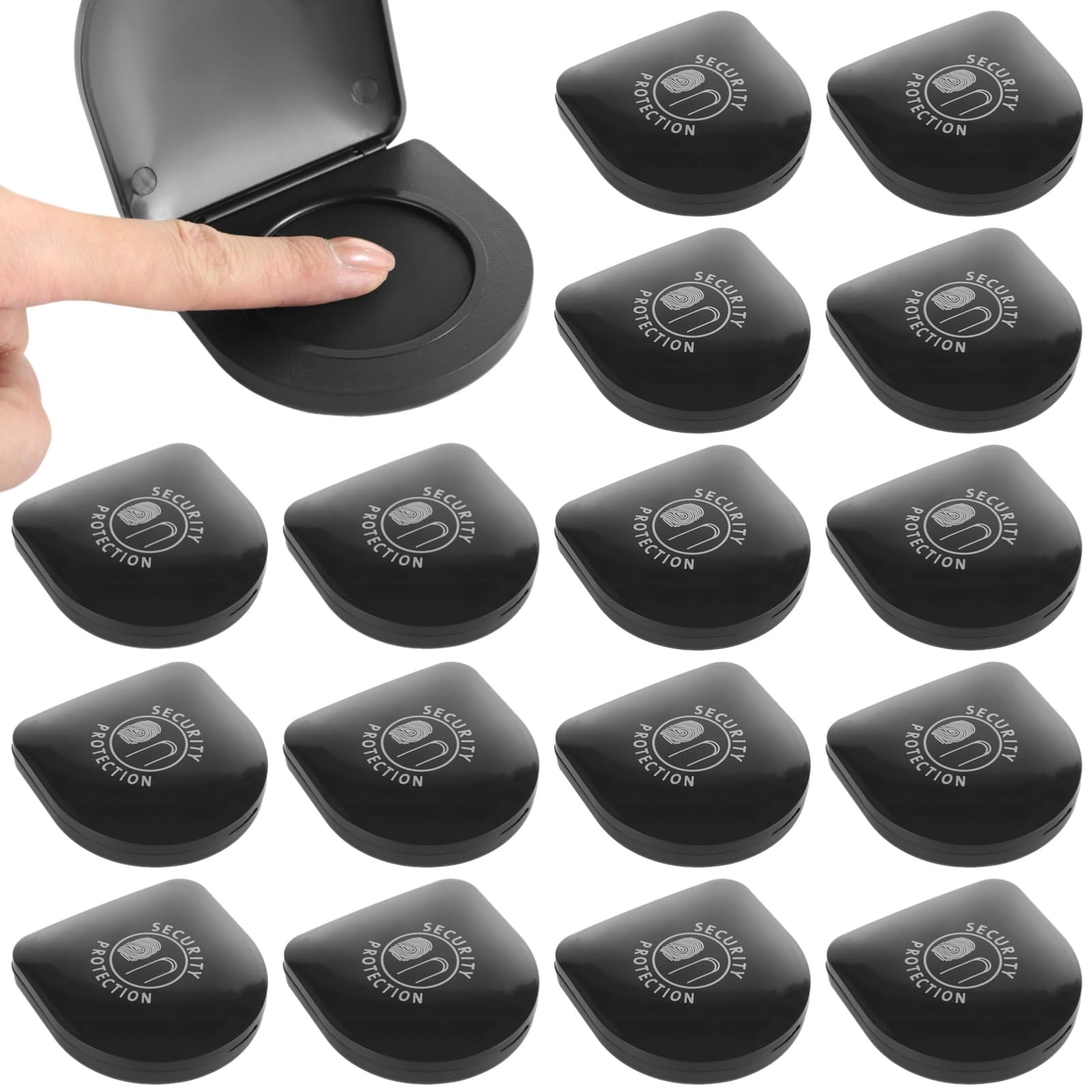 20 Stk. Fingerabdruck-Stempelkissen, schwarze Daumenabdruck-Tinte für Ausweise, Identifikationskarten, Dokumente und Behörden, kompakt für Büro und unterwegs