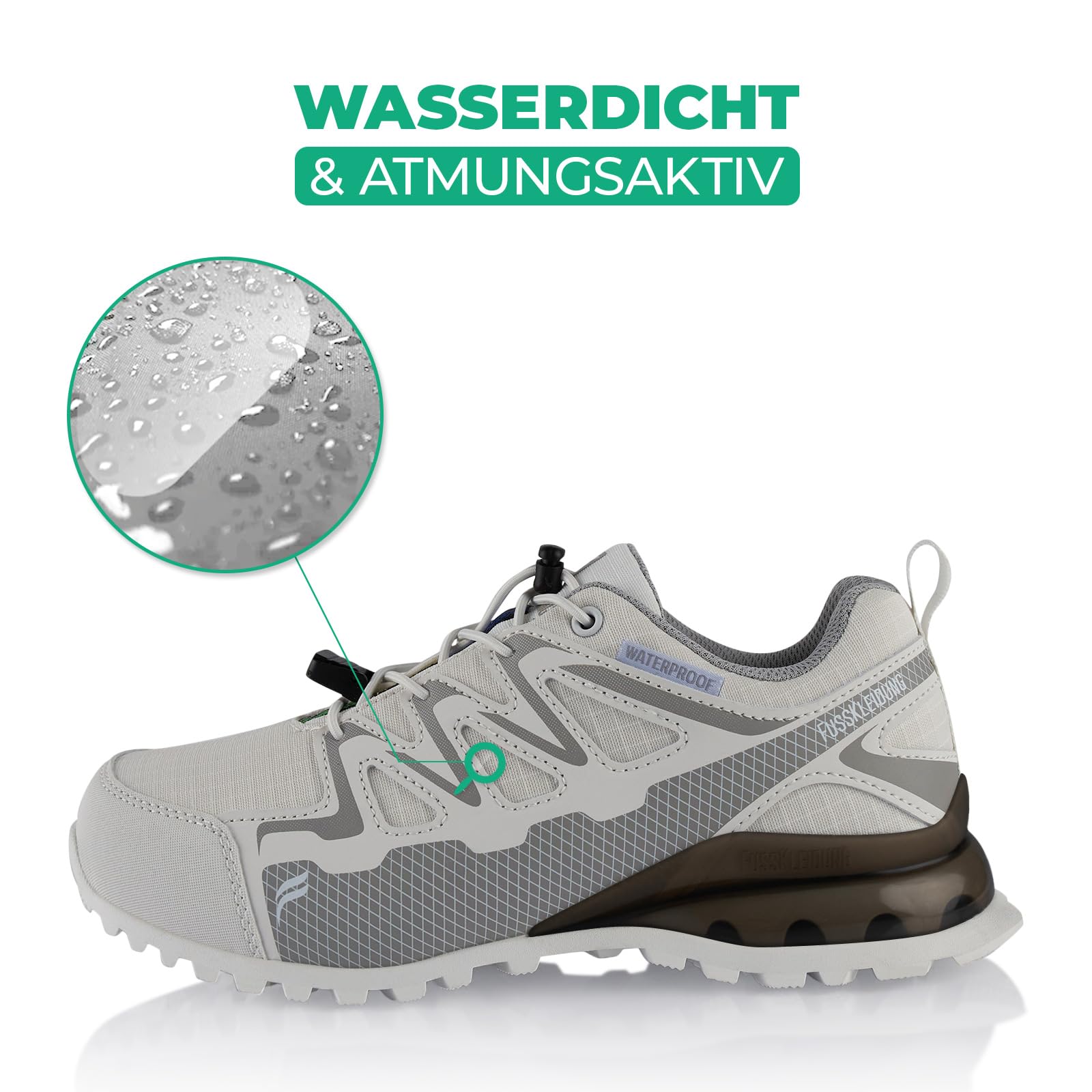 Fusskleidung® Damen Herren Wanderschuhe wasserdichte Trail Running Trekkingschuhe