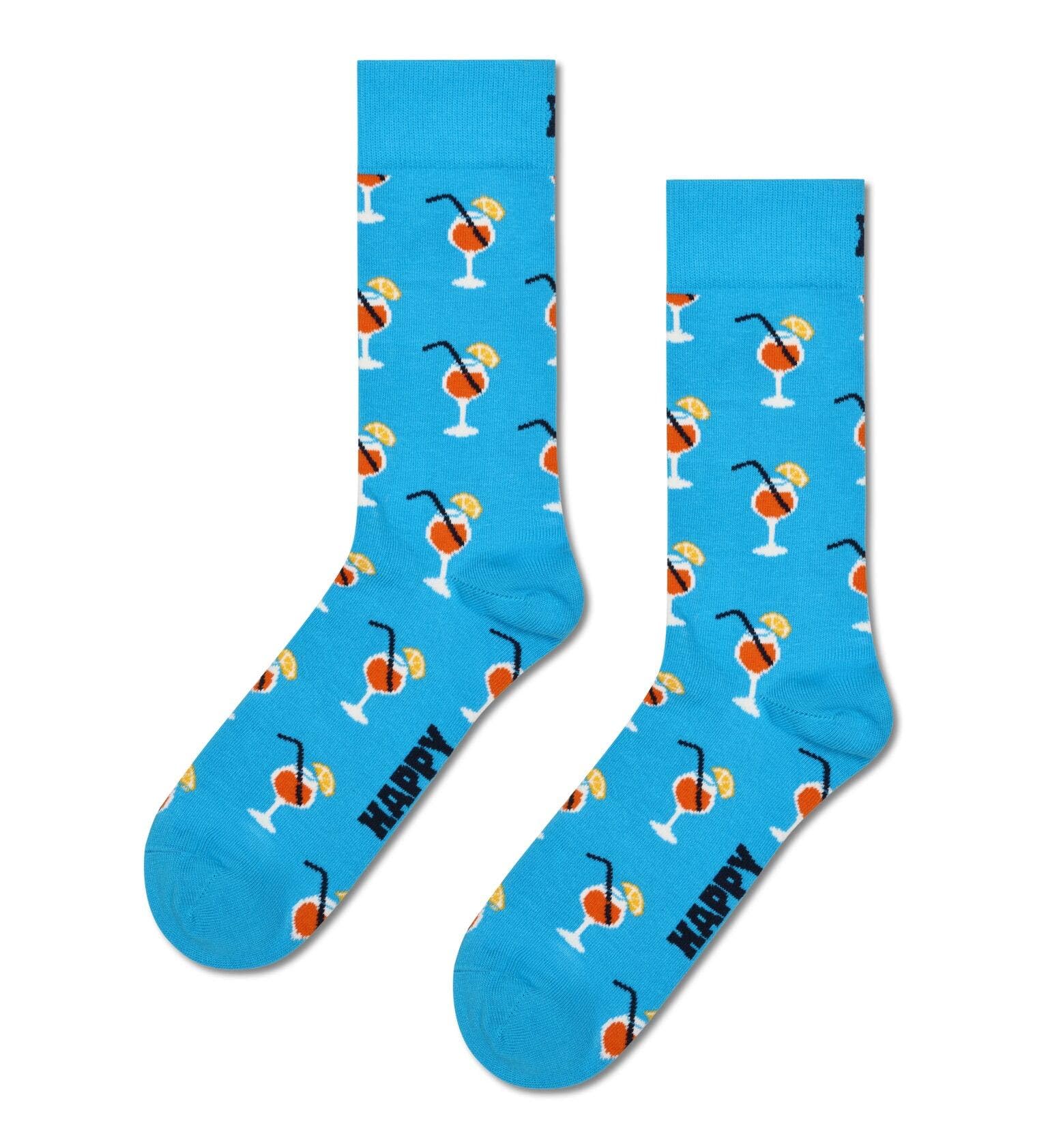 Happy Socks Orange Spritz Sock Crew Socks Size-41-46