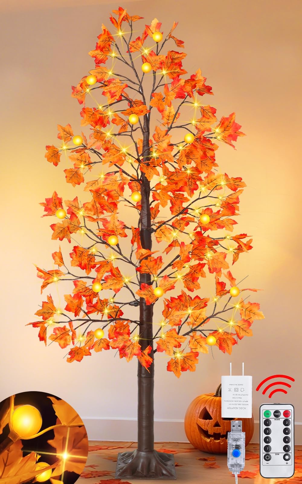 Photo 1 of TURNMEON 6 Ft Lighted Fall Maple Tree
