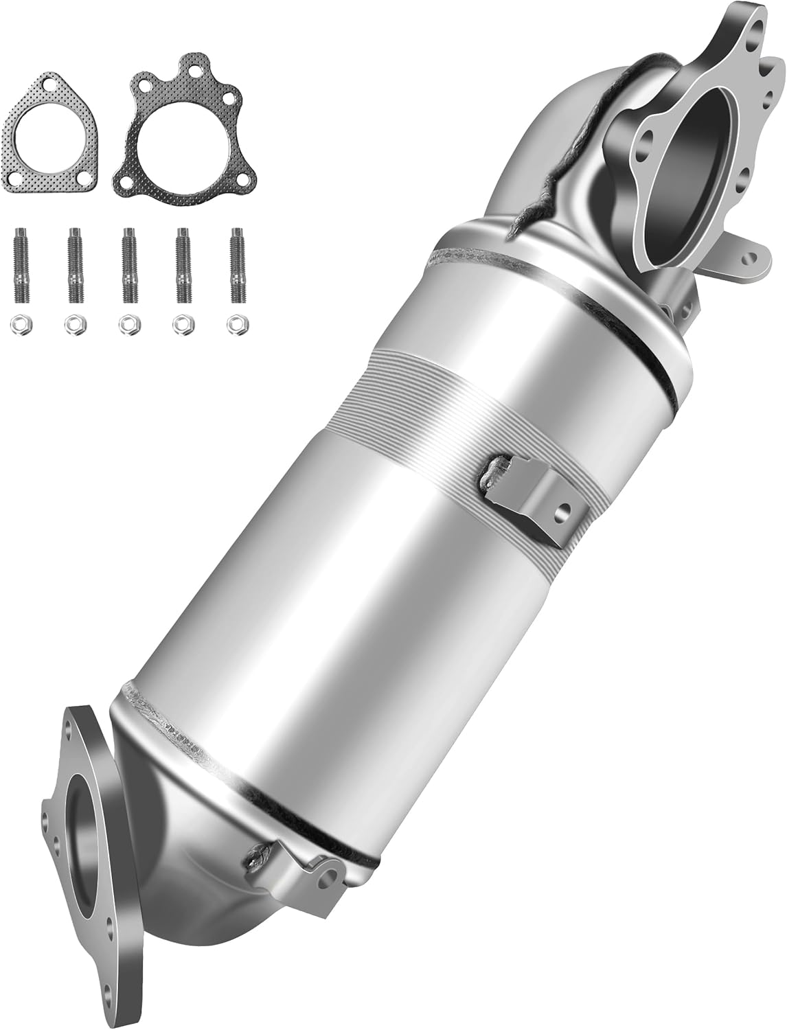 [front]fortunaflow catalytic converter compatible with honda civic 2016-2021 1.5l l4 turbocharged,honda crv 2017-2021 1.5l,reference 641616(epa compliant high flow standard) front honda civic 2016-21 1.5l
