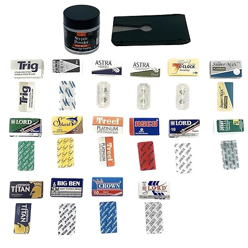 GENTS - Paquete de muestra de hoja de afeitar de doble filo, variedad de 16 cuchillas de seguridad