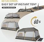 Naturehike Instant Camping Tent - Cape 4/6/8 Persons, Park Tent, Easy Set up, Waterproof UV Protection Instant Tent for Outdoor Adventures