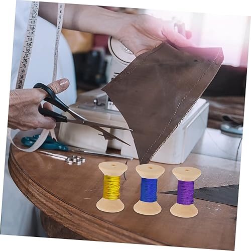 Miniatura 9 de EXCEART Juego de bobinas de hilo de madera, 5 piezas de bobinas de madera vacías para proyectos de bricolaje