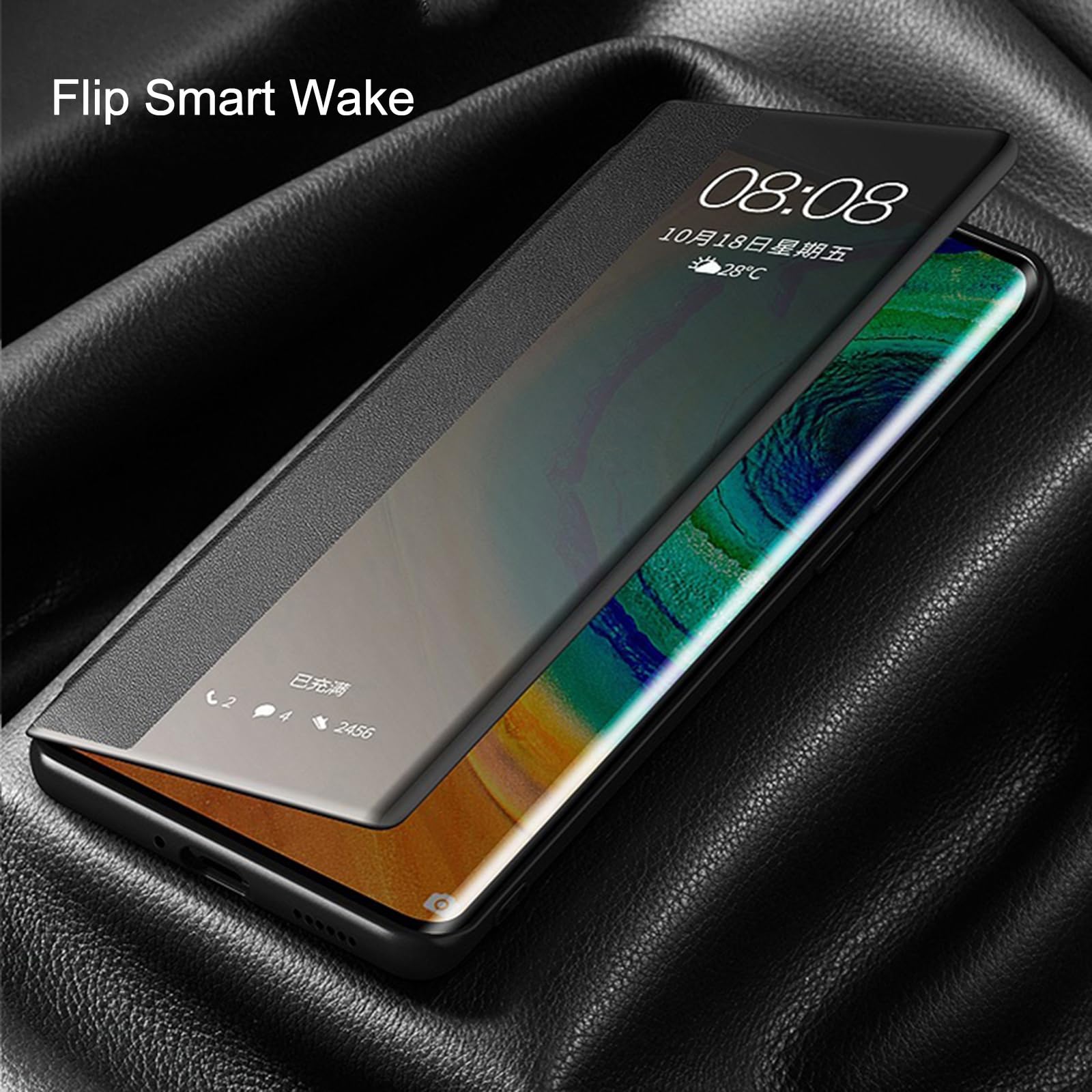 Etui z klapką do Samsung Galaxy S25 Ultra/S25 Plus/S25, wizualne okno skóra styl biznesowy etui folio osłona podszewka z włókna odpornego na zarysowania, czerwone, S25