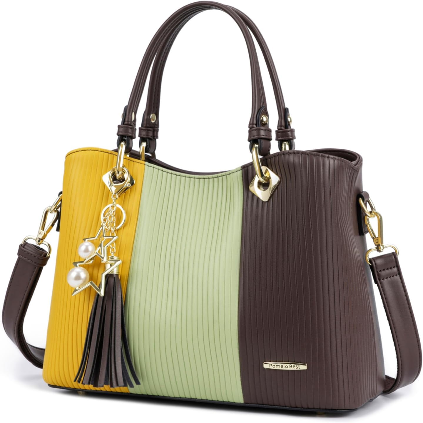 Pomelo Best Purses and Handbags for Women with Multiple Pockets, Leather Top Handle Satchel Fashion Tote Shoulder Bags Ladies