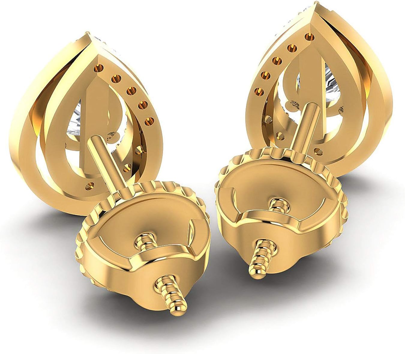 0.60 TCW Conflict Free Pear CUT Diamond Studs 10KT Yellow Gold Diamond Earrings Perfect Gift Option For Anniversary/Birthday/Wedding Winter Holiday Sale
