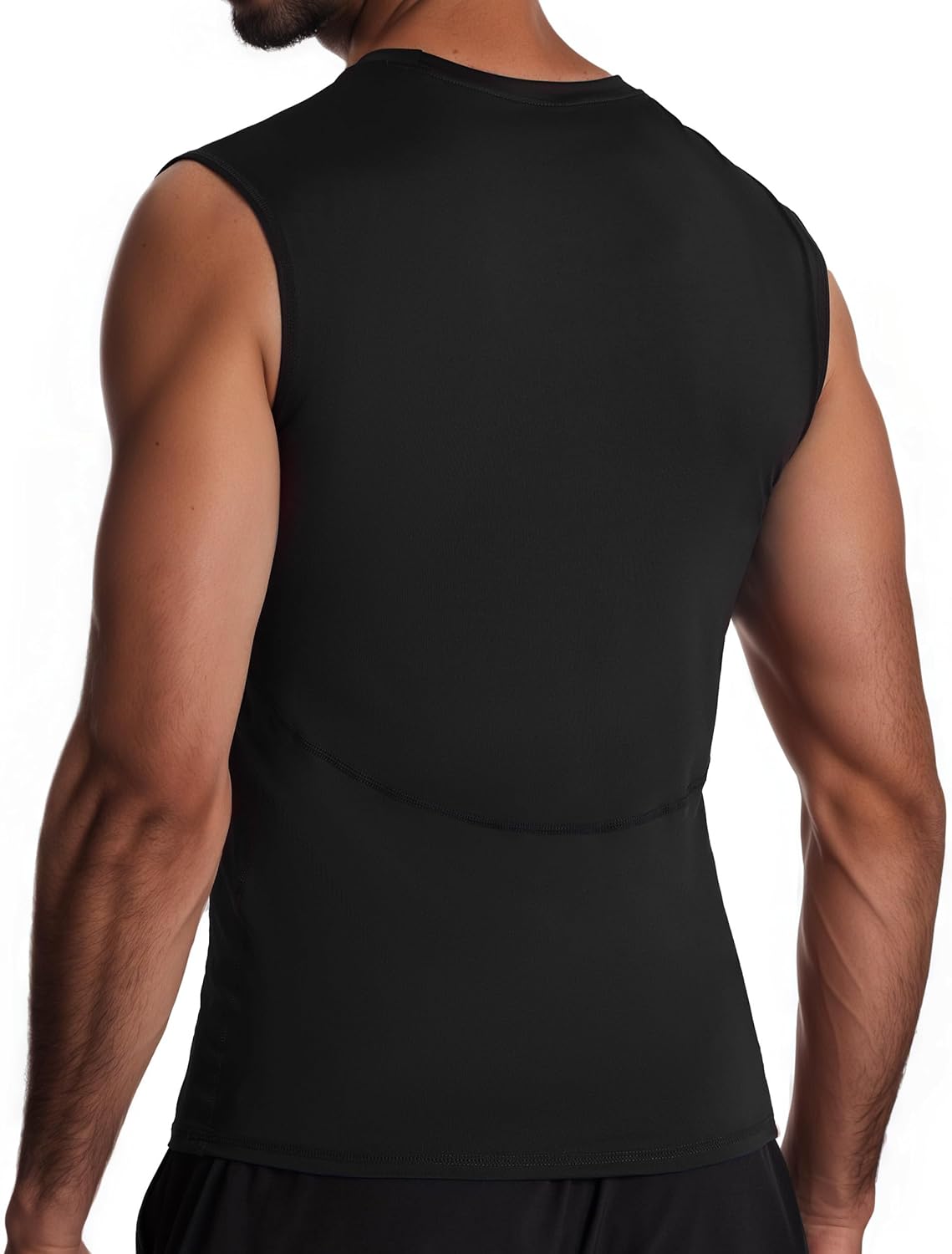 2 Pack Sleeveless Compression Shirt Men, Quick Dry Athletic Workout Tank Top, Gym Sports Base Layer Undershirts - Image 3