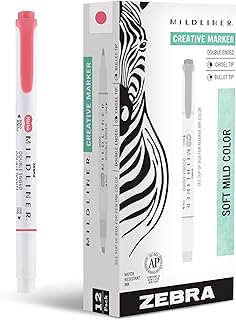 Zebra Pen Mildliner Dual-Tip Highlighters, Broad and Fine Tips, Ideal for Bible Highlighting, No Bleed, School Supplies, Teacher Supplies, and Office Supplies, Mild Red Ink, 12-Pack (78130upc)