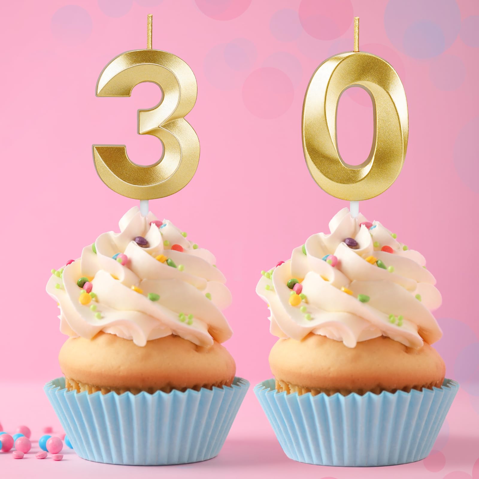 Velas de cumpleaños número 30 para pastel, velas de números dorados para decoración de tartas de feliz cumpleaños, decoraciones de cumpleaños para ella, él, fiesta, aniversario, boda