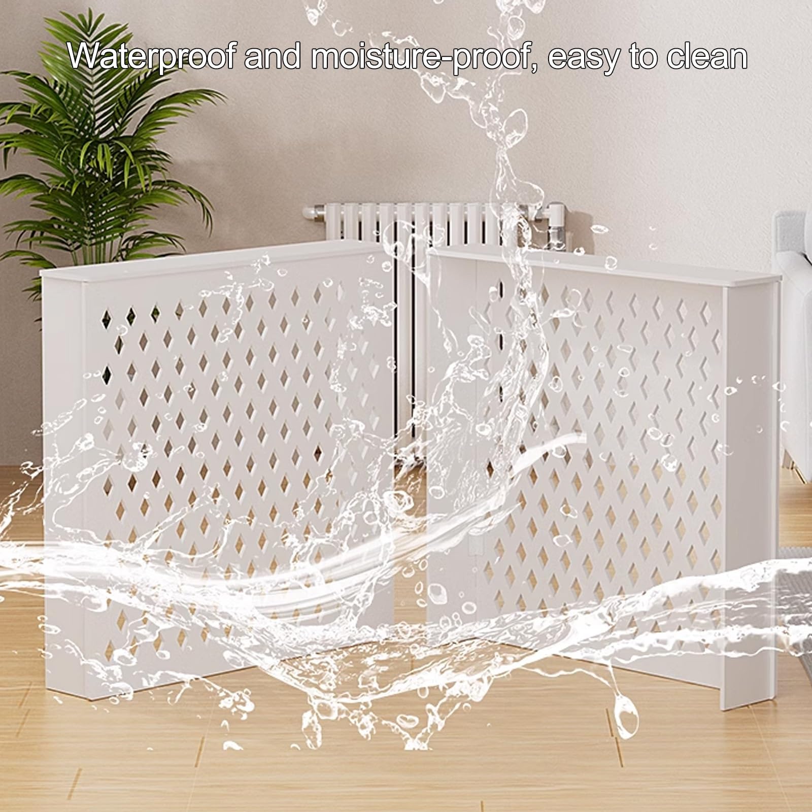 Generico Copritermosifone Moderno, mobiletto riscaldante, Elegante mensola da Pavimento per Soggiorno e Camera da Letto, Protezione per Tubi, 70x70x20 cm (27,6x27,6x7,9 Pollici) - Home Decor Solution