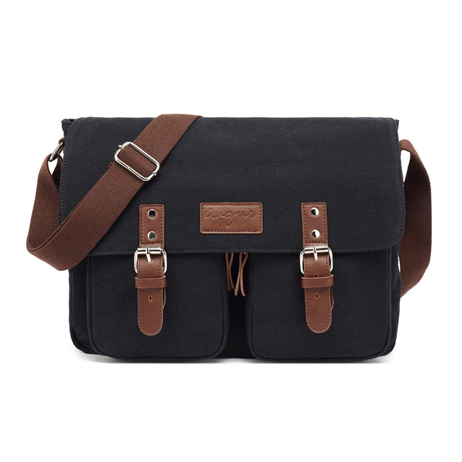 FANDAREVintage Shoulder Bag Canvas Crossbody Bag Business Messenger Bag Expandable Satchel Bag for Men and Women Teens Travle School College Backpack