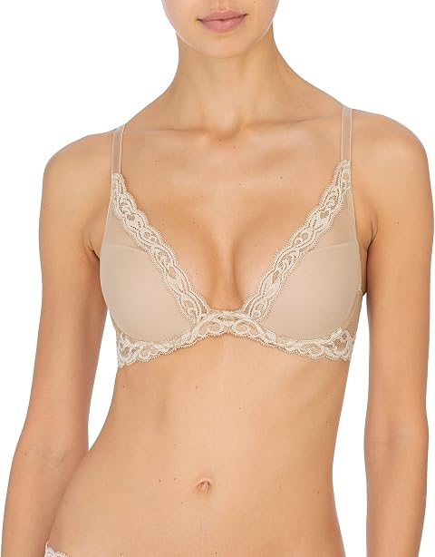 Бра Feathers Contour, глубокий вырез — Natori, цвет: Коричневый