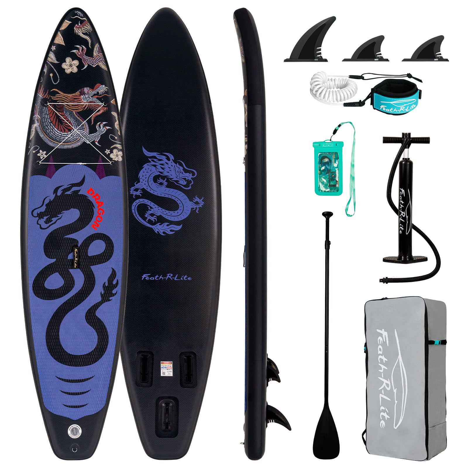 FEATH-R-LITE Tabla de Surf Hinchable Stand Up Paddling Sup Board con Remo Ajustable/Bomba/Mochila/Correa/Bolsa Impermeable