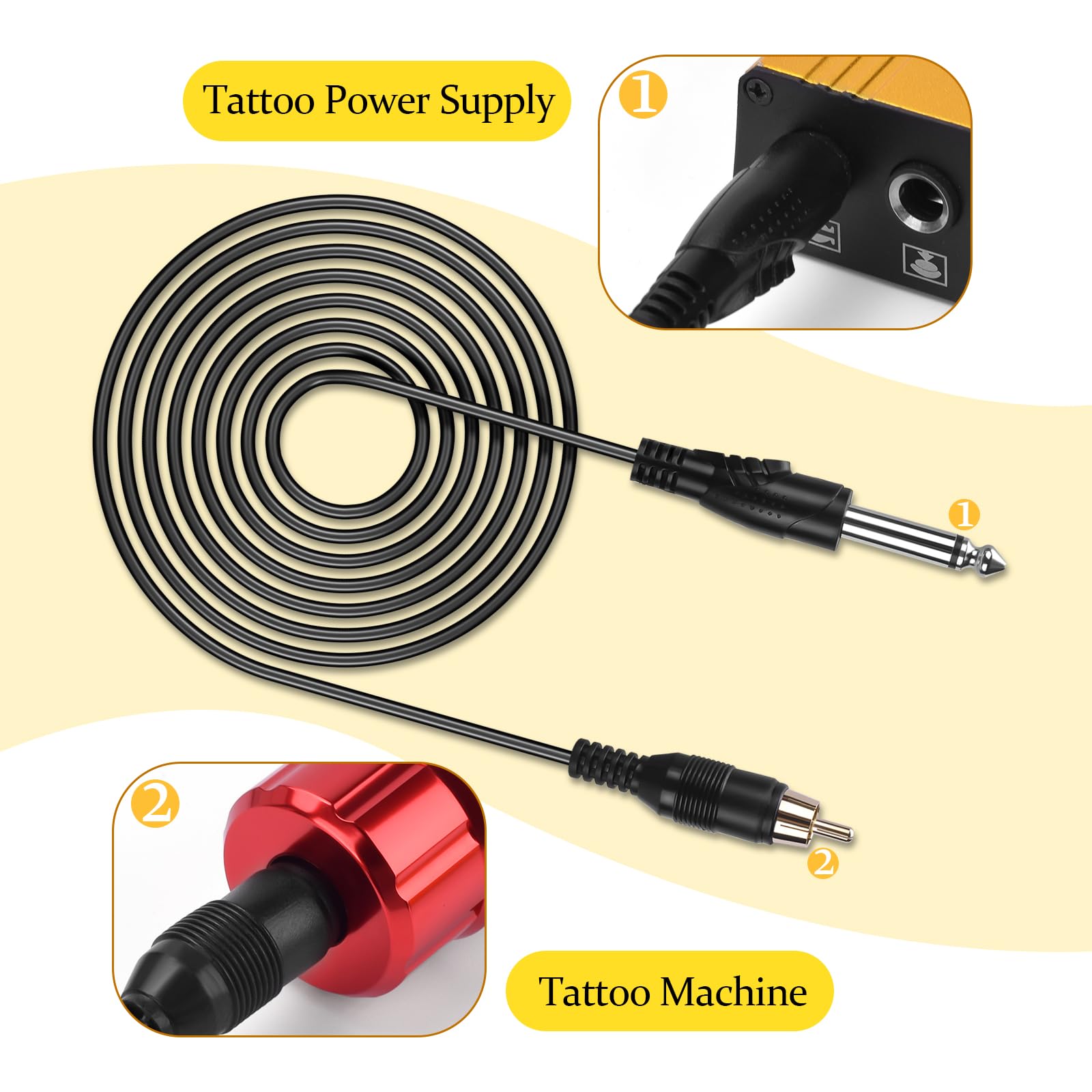 ATOMUS Tatuagem RCA Connector Clip Cords Material Silicone Tattoo