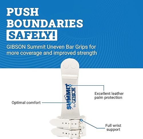 Miniatura 2 de Gibson Summit - Agarres de gimnasia para mujer, agarre de cuero duradero con correas de doble hebilla para un agarre seguro, empuñaduras de mano