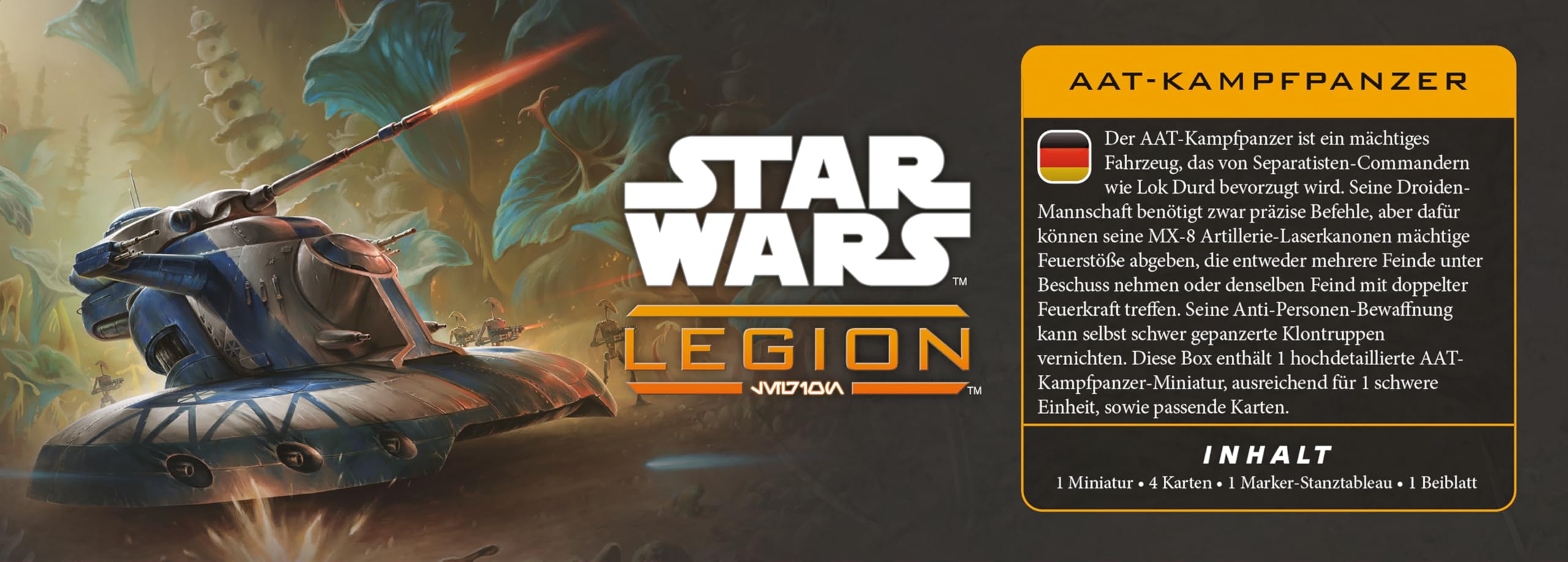 Atomic Mass Games | Star Wars Legion AAT Battle Tank | Espansione Di Unità, Veicolo Separatista, 8 Carte Miglioria | 2 Giocatori | 90 Min