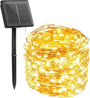 Minetom Solar Fairy Lights,33Ft 100 LED Solar String Lights Outdoor, IP6...